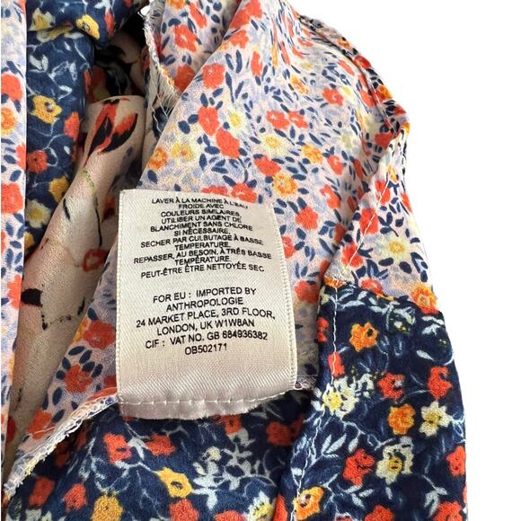 Anthro HD in Paris Floral Boho Top Size 2 - Picture 5 of 5